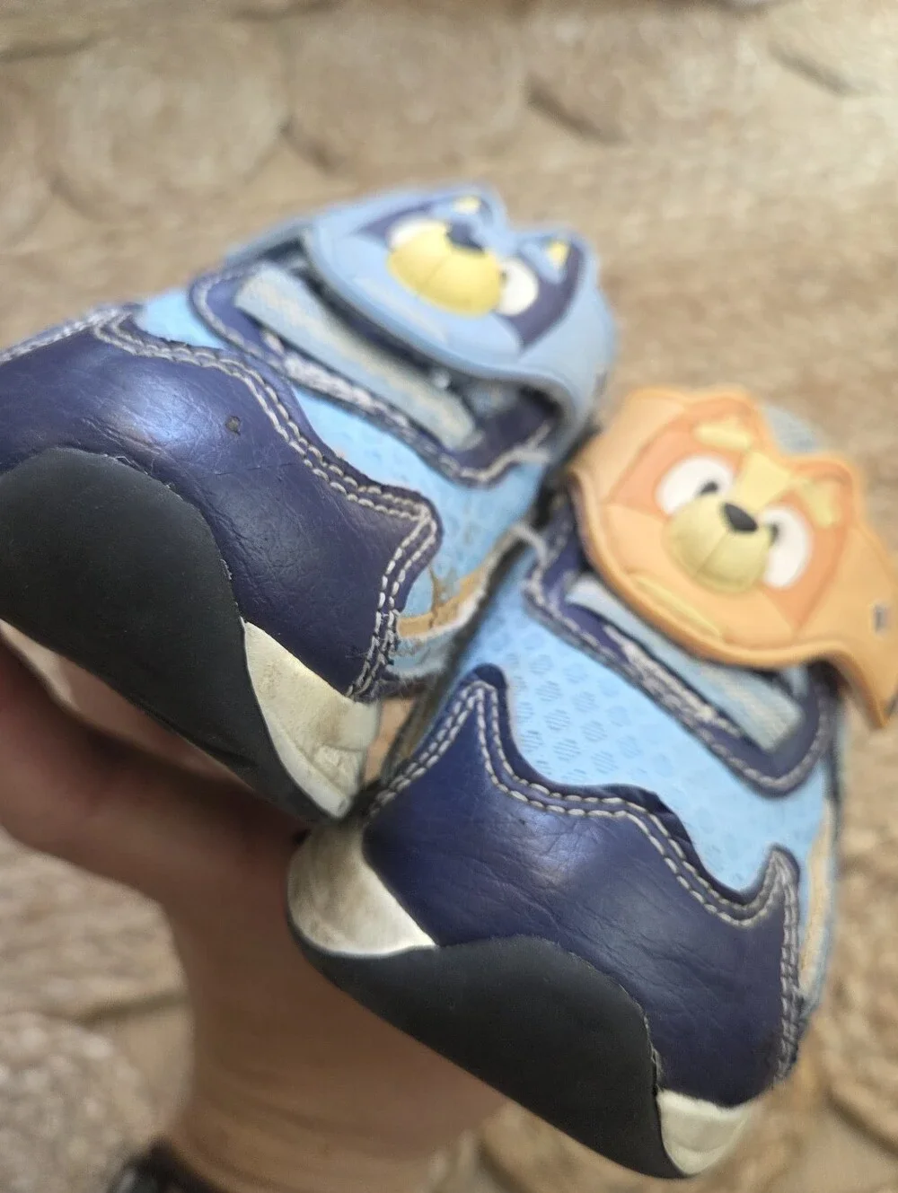 Bluey Bingo Kids Character Light-up Blue Slip-On Sneakers with Velcro Toddler 6